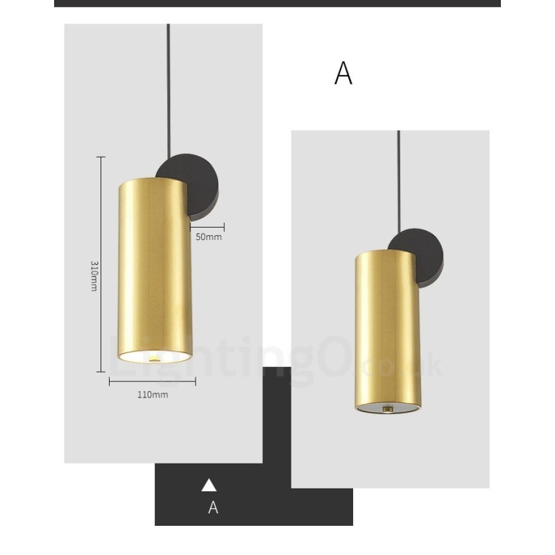 Lampada a sospensione moderna oro e nero, 4 modelli