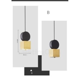 Lampada a sospensione moderna oro e nero, 4 modelli