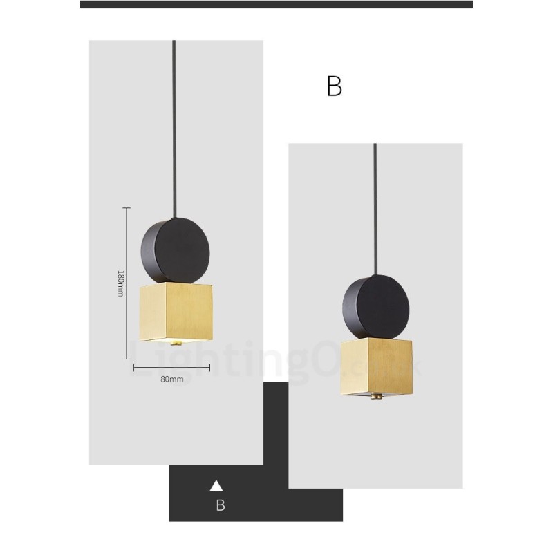 Lampada a sospensione moderna oro e nero, 4 modelli