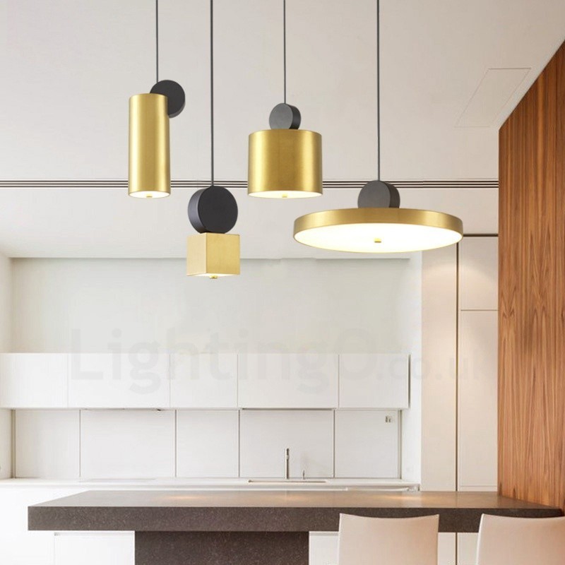 Lampada a sospensione moderna oro e nero, 4 modelli