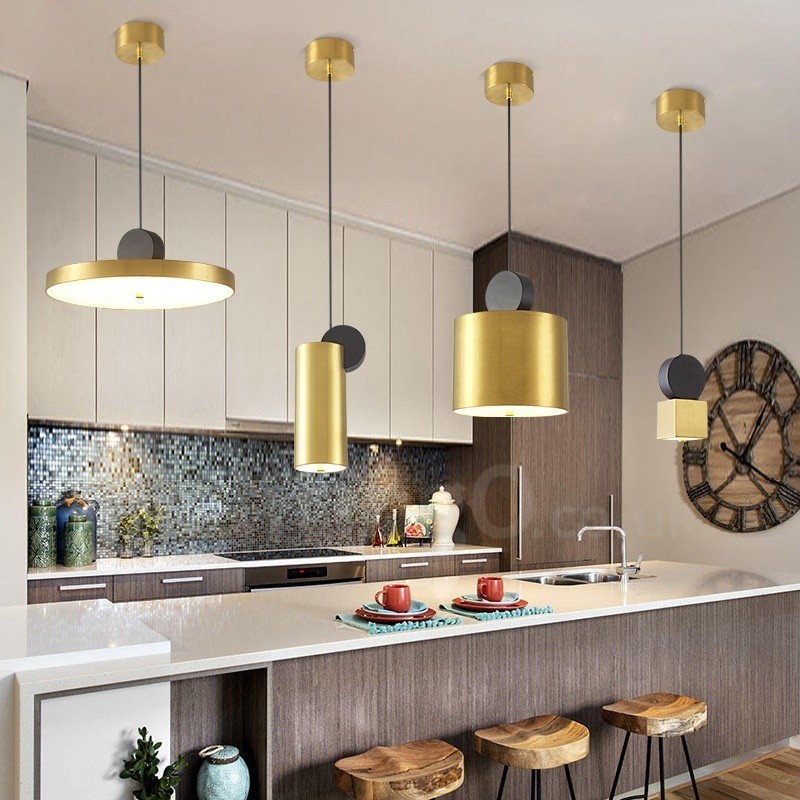 Lampada a sospensione moderna oro e nero, 4 modelli