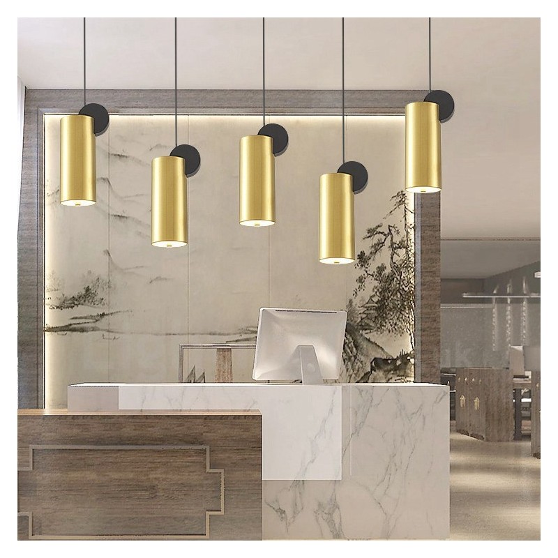 Lampada a sospensione moderna oro e nero, 4 modelli