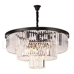 Lampadario a sospensione rotondo in cristallo K9 moderno, diametro 35/50/75/95 cm