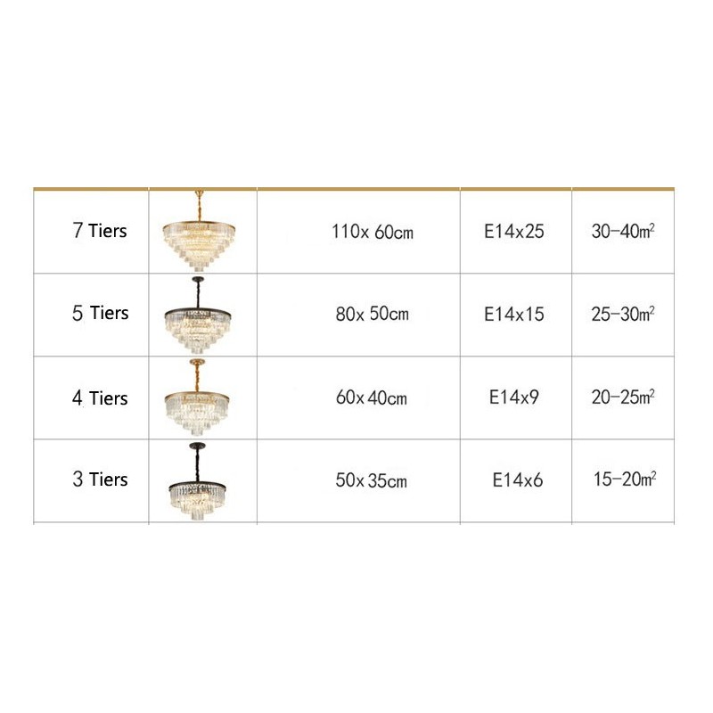 Lampadario a sospensione rotondo in cristallo K9 moderno, diametro 35/50/75/95 cm