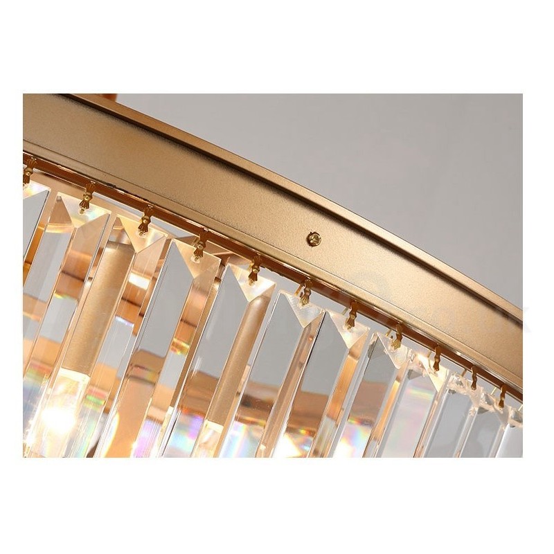 Lampadario a sospensione rotondo in cristallo K9 moderno, diametro 35/50/75/95 cm