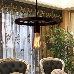 Lampadario a sospensione vintage industriale in ferro, 1 luce, E26/E27