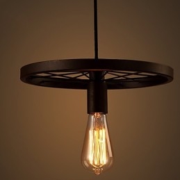 Lampadario a sospensione vintage industriale in ferro, 1 luce, E26/E27