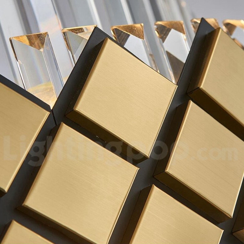 Lampadario a sospensione moderno di lusso oro e nero con pendente rotondo in cristallo K9