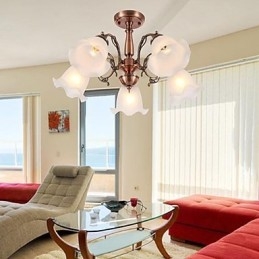 Lampadario moderno classico retrò in metallo elettroplaccato, montaggio a filo, 62 cm