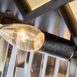 Lampadario a sospensione moderno di lusso oro e nero con pendente rotondo in cristallo K9
