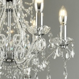 Lampadario di cristallo stile americano 6 luci E14 oro argento 52 cm