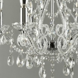 Lampadario di cristallo stile americano 6 luci E14 oro argento 52 cm