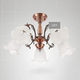 Lampadario moderno classico retrò in metallo elettroplaccato, montaggio a filo, 62 cm