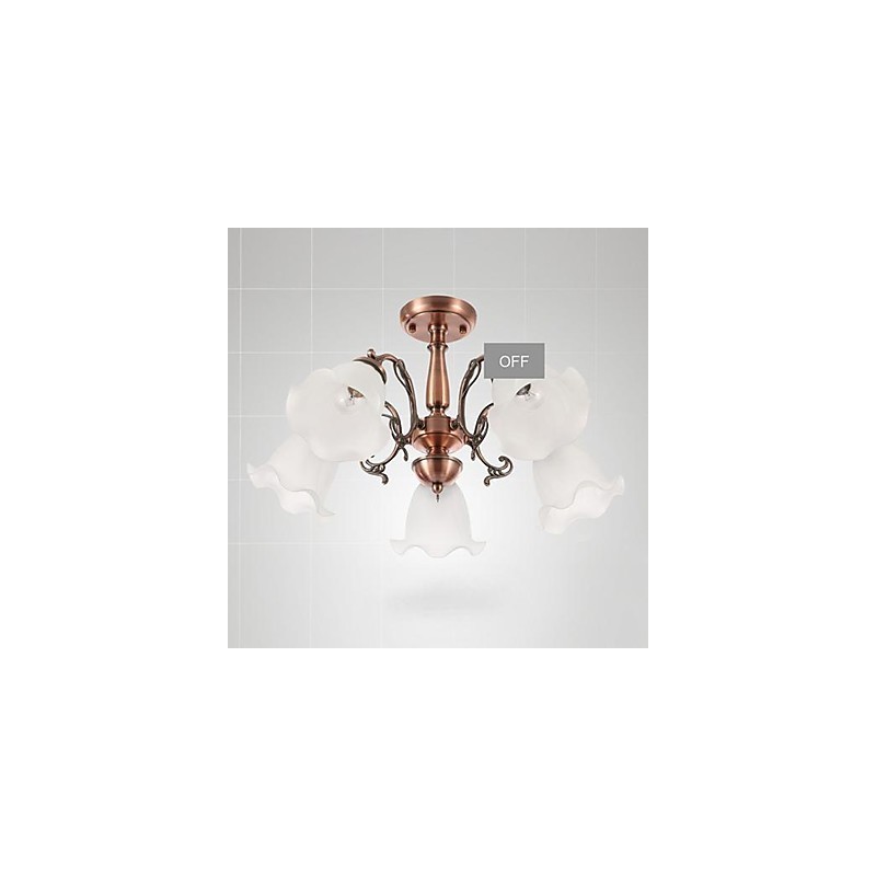 Lampadario moderno classico retrò in metallo elettroplaccato, montaggio a filo, 62 cm