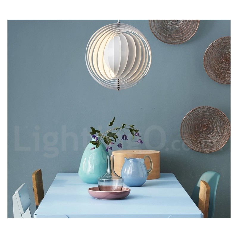 Lampada a sospensione Globo White Rotate moderna contemporanea, Ø 35 cm, filo 120 cm, attacco E27