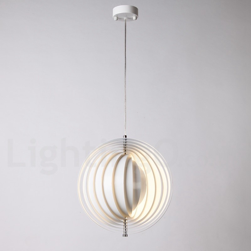 Lampada a sospensione Globo White Rotate moderna contemporanea, Ø 35 cm, filo 120 cm, attacco E27