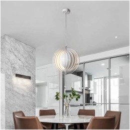 Lampada a sospensione Globo White Rotate moderna contemporanea, Ø 35 cm, filo 120 cm, attacco E27