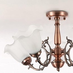 Lampadario moderno classico retrò in metallo elettroplaccato, montaggio a filo, 62 cm