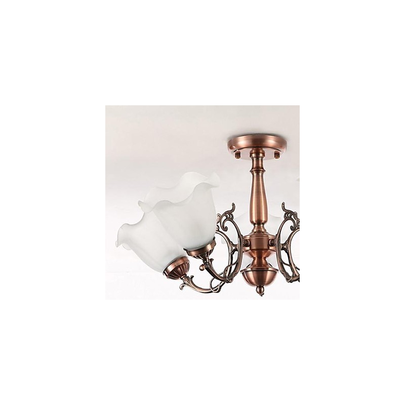 Lampadario moderno classico retrò in metallo elettroplaccato, montaggio a filo, 62 cm