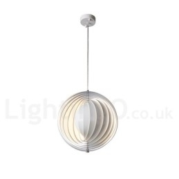 Lampada a sospensione Globo White Rotate moderna contemporanea, Ø 35 cm, filo 120 cm, attacco E27