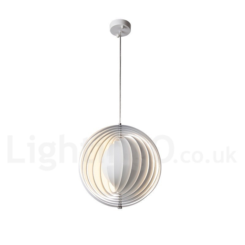 Lampada a sospensione Globo White Rotate moderna contemporanea, Ø 35 cm, filo 120 cm, attacco E27