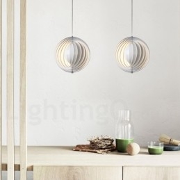 Lampada a sospensione Globo White Rotate moderna contemporanea, Ø 35 cm, filo 120 cm, attacco E27