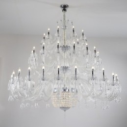 Lampadario a candela in cristallo a 50 luci, 3 livelli, stile moderno/contemporaneo