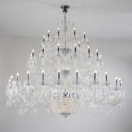 Lampadario a candela in cristallo a 50 luci, 3 livelli, stile moderno/contemporaneo