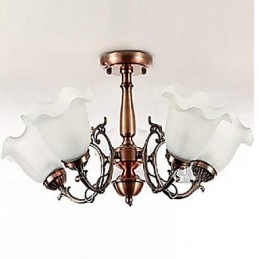 Lampadario moderno classico retrò in metallo elettroplaccato, montaggio a filo, 62 cm