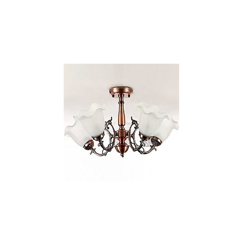 Lampadario moderno classico retrò in metallo elettroplaccato, montaggio a filo, 62 cm