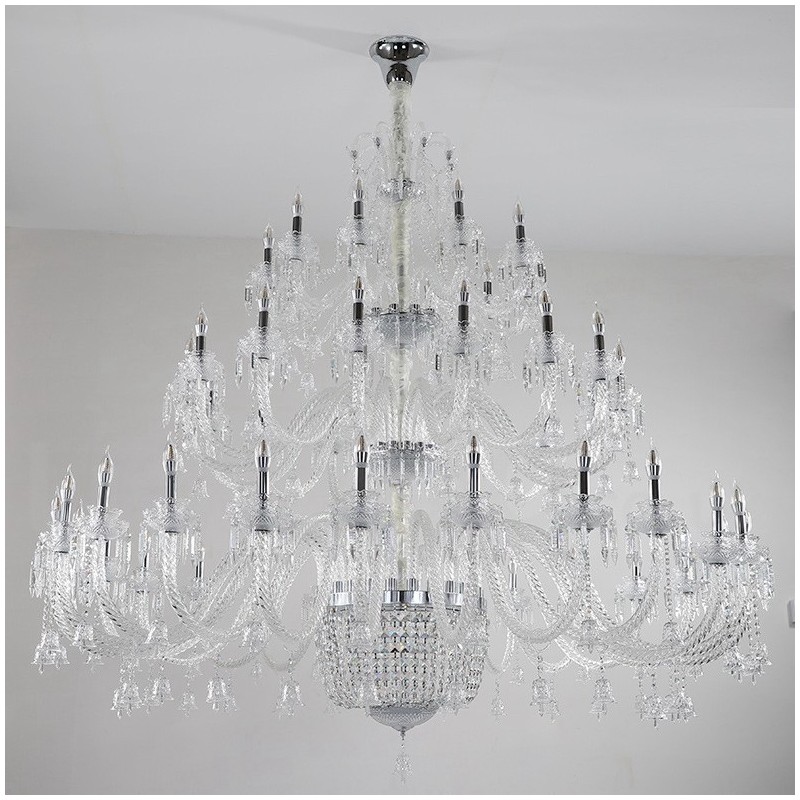 Lampadario a candela in cristallo a 50 luci, 3 livelli, stile moderno/contemporaneo