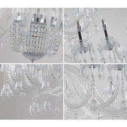 Lampadario a candela in cristallo a 50 luci, 3 livelli, stile moderno/contemporaneo