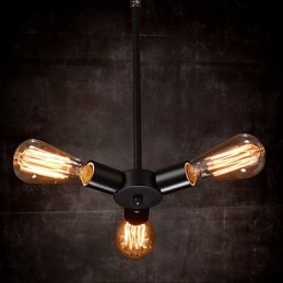 Lampadario a sospensione 3 luci stile country in ferro battuto