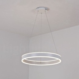 Lampada a sospensione Art Deco a 1 anello e 2 strisce, 60 cm