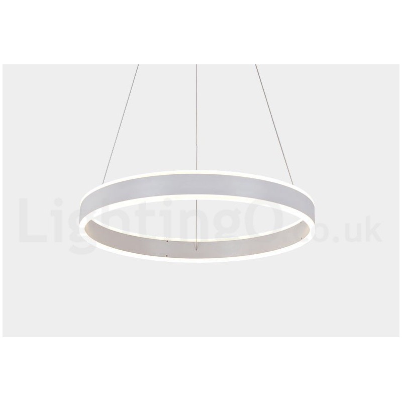 Lampada a sospensione Art Deco a 1 anello e 2 strisce, 60 cm