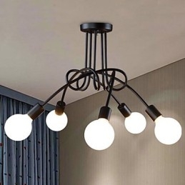 Lampada a sospensione moderna contemporanea in metallo nero
