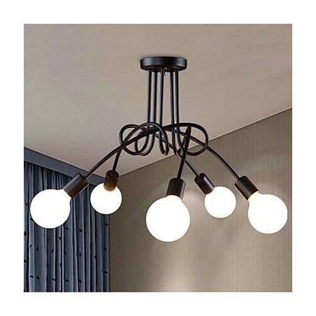 Lampada a sospensione moderna contemporanea in metallo nero