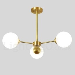Lampadario a sospensione moderno a forma di fagiolo in ottone puro a 3 luci E27