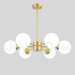 Lampadario moderno a forma di fagiolo in ottone puro a 6 luci