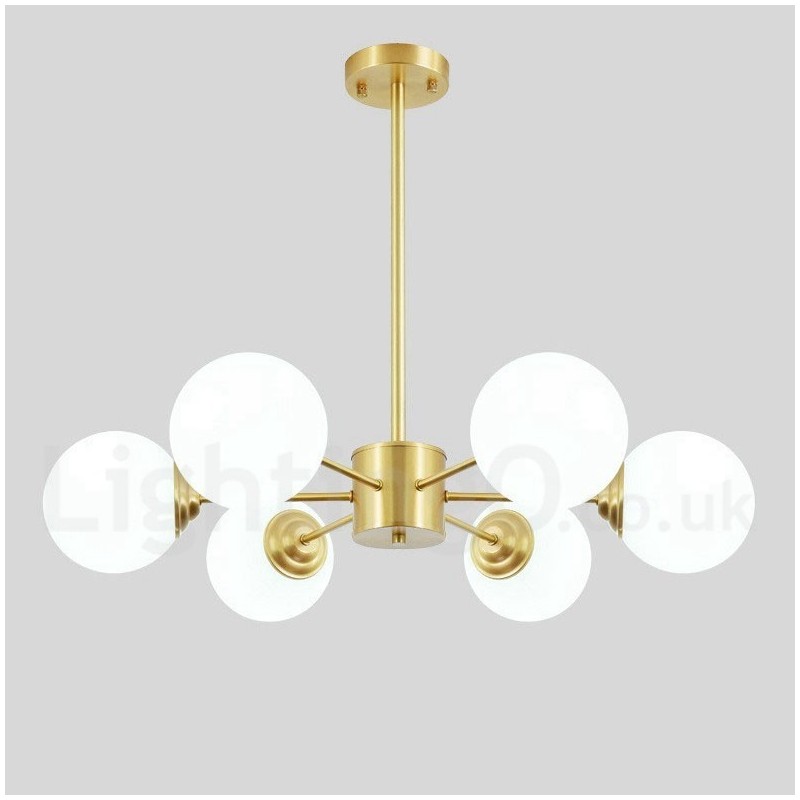 Lampadario moderno a forma di fagiolo in ottone puro a 6 luci