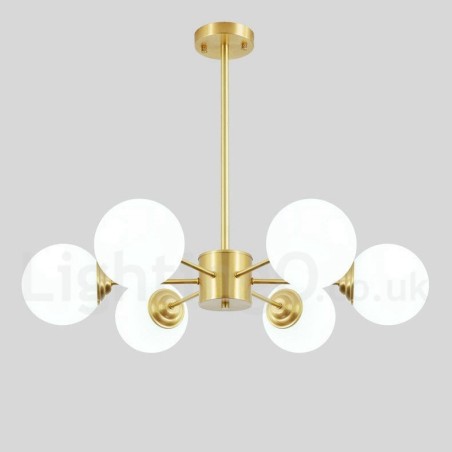 Lampadario moderno a forma di fagiolo in ottone puro a 6 luci