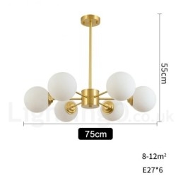 Lampadario moderno a forma di fagiolo in ottone puro a 6 luci