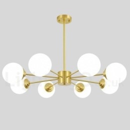 Lampadario moderno a forma di fagiolo in ottone puro con 8 luci