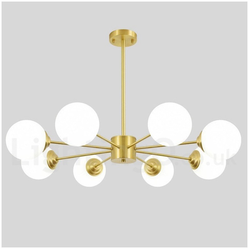Lampadario moderno a forma di fagiolo in ottone puro con 8 luci