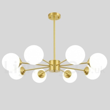 Lampadario moderno a forma di fagiolo in ottone puro con 8 luci
