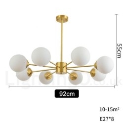 Lampadario moderno a forma di fagiolo in ottone puro con 8 luci