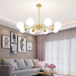 Lampadario moderno a forma di fagiolo in ottone puro con 8 luci