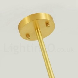 Lampadario a fagiolo in ottone puro a 8 luci (4+4), a due livelli, stile nordico, 92 x 55 cm