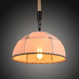 Lampadario retrò in corda di canapa fatto a mano stile rustico industriale