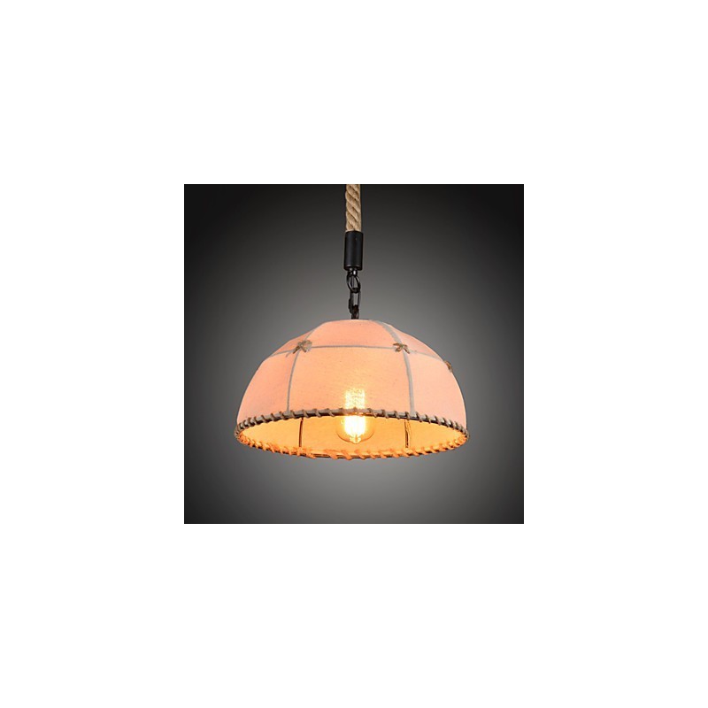 Lampadario retrò in corda di canapa fatto a mano stile rustico industriale